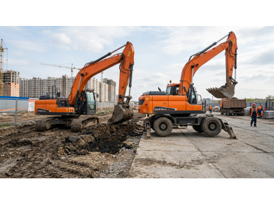 Гусеничный или колёсный экскаватор: определяемся за 10 минут