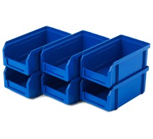 Пластиковый ящик Стелла-техник V-1-К6-синий , 180х200х140мм, комплект 6 штук