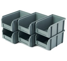 Пластиковый ящик Стелла-техник V-2-К6-серый , 260х300х250мм, комплект 6 штук