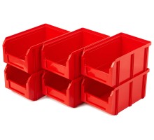 Пластиковый ящик Стелла-техник V-2-К6-красный , 260х300х250мм, комплект 6 штук