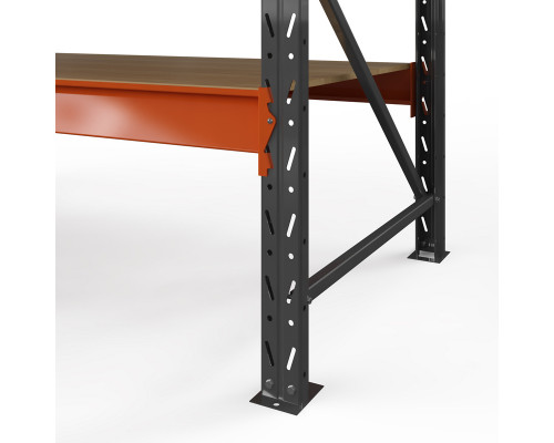 Стеллаж металлический Оптима, 3500x1530x785 мм. Ярусы: 6 шт. фанера