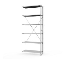 Секция приставная стеллажа металлического ТСУ Универсал, 3000x760x500 мм. Полки: метал. 6 шт.