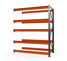 Секция приставная стеллажа металлического Оптима, 3500x1530x785 мм. Ярусы: 6 шт. без настила