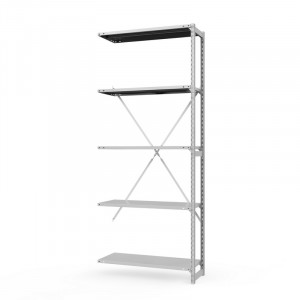 Секция приставная стеллажа металлического ТСУ Универсал, 2500x1060x500 мм. Полки: метал. усил. 5 шт.