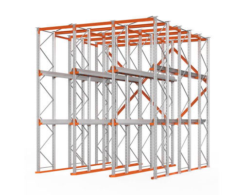 Стеллаж набивной паллетный (5000х4540х5000 мм), 3 линии, 3 яруса.