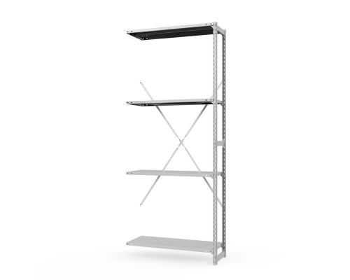 Секция приставная стеллажа металлического ТСУ Универсал, 2000x760x500 мм. Полки: метал. 4 шт.