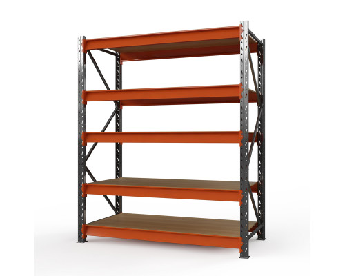 Стеллаж металлический Оптима, 3500x2500x785 мм. Ярусы: 5 шт. фанера