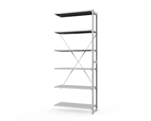 Секция приставная стеллажа металлического ТСУ Универсал, 3000x1060x300 мм. Полки: метал. 6 шт.