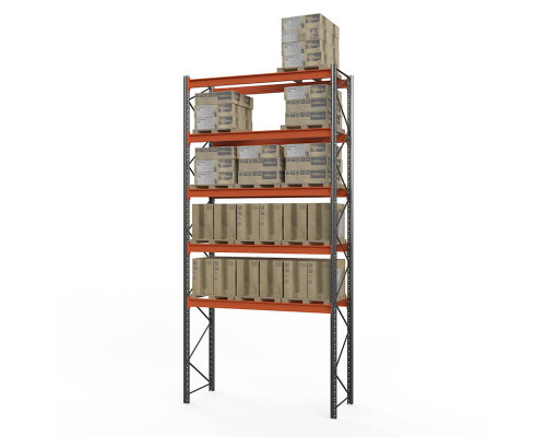 Стеллаж металлический паллетный (6000х2700х1100 мм), 5 ярусов