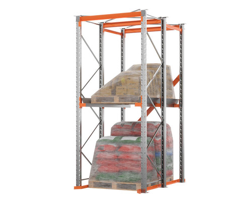 Стеллаж набивной паллетный (3000х1580х1800 мм), 1 линия, 2 яруса