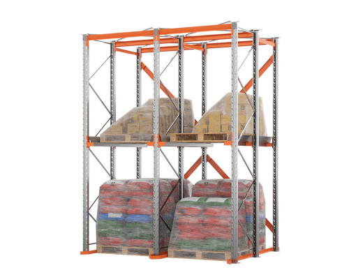 Стеллаж набивной паллетный (4000х3060х1800 мм), 2 линии, 2 яруса