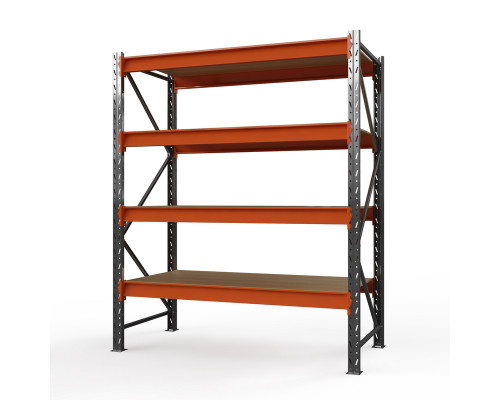 Стеллаж металлический Оптима, 2500x1530x785 мм. Ярусы: 4 шт. фанера