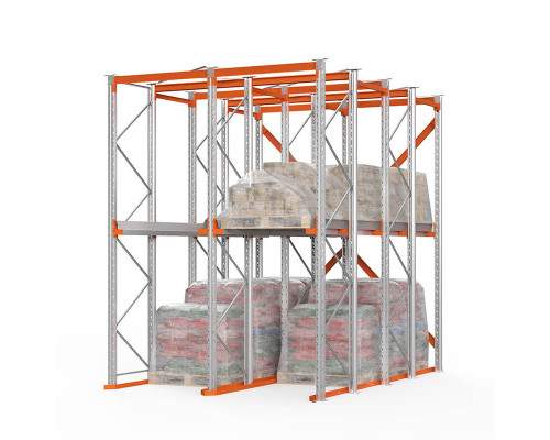 Стеллаж набивной паллетный (4000х3060х4000 мм), 2 линии, 2 яруса