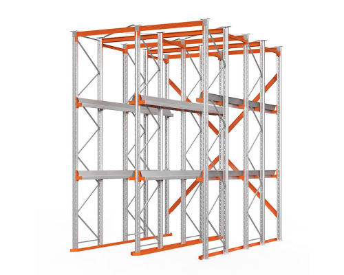 Стеллаж набивной паллетный (4500х3060х4000 мм), 2 линии, 3 яруса