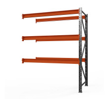 Секция приставная стеллажа металлического Оптима, 3000x1250x785 мм. Ярусы: 3 шт. без настила