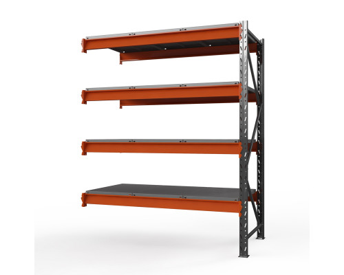 Секция приставная стеллажа металлического Оптима, 3500x1250x785 мм. Ярусы: 4 шт. метал.