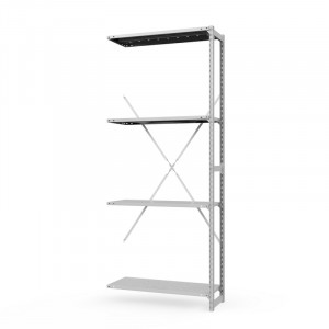 Секция приставная стеллажа металлического ТСУ Универсал, 2000x760x800 мм. Полки: метал. перф.  4 шт.