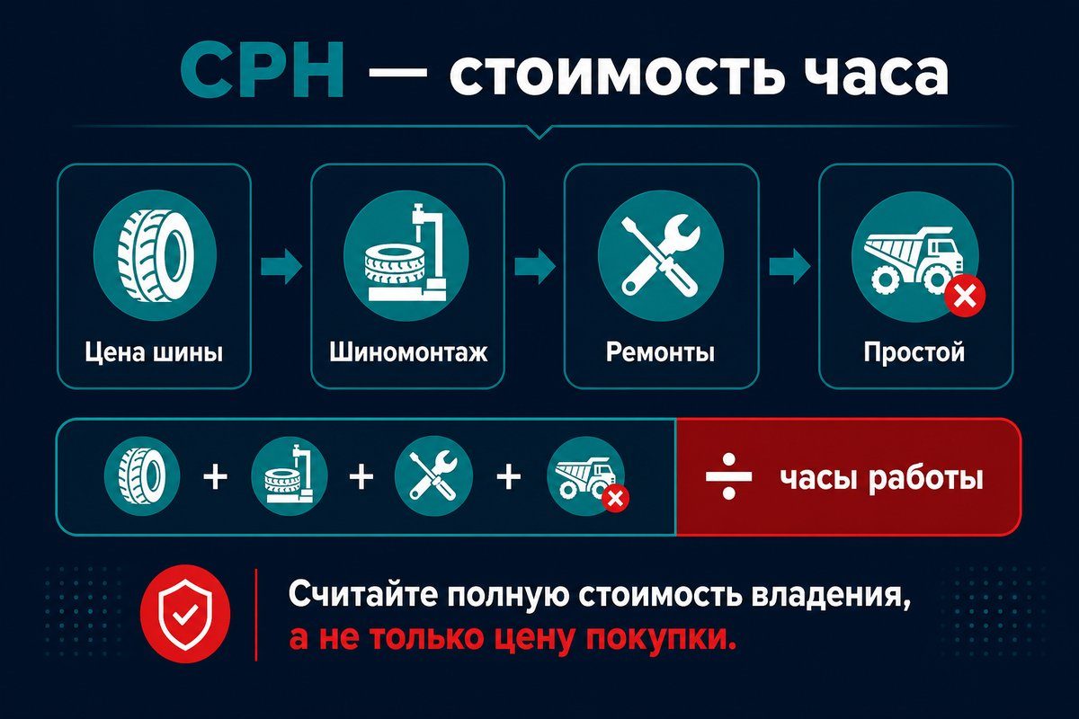 Схема расчета CPH для OTR-шин спецтехники