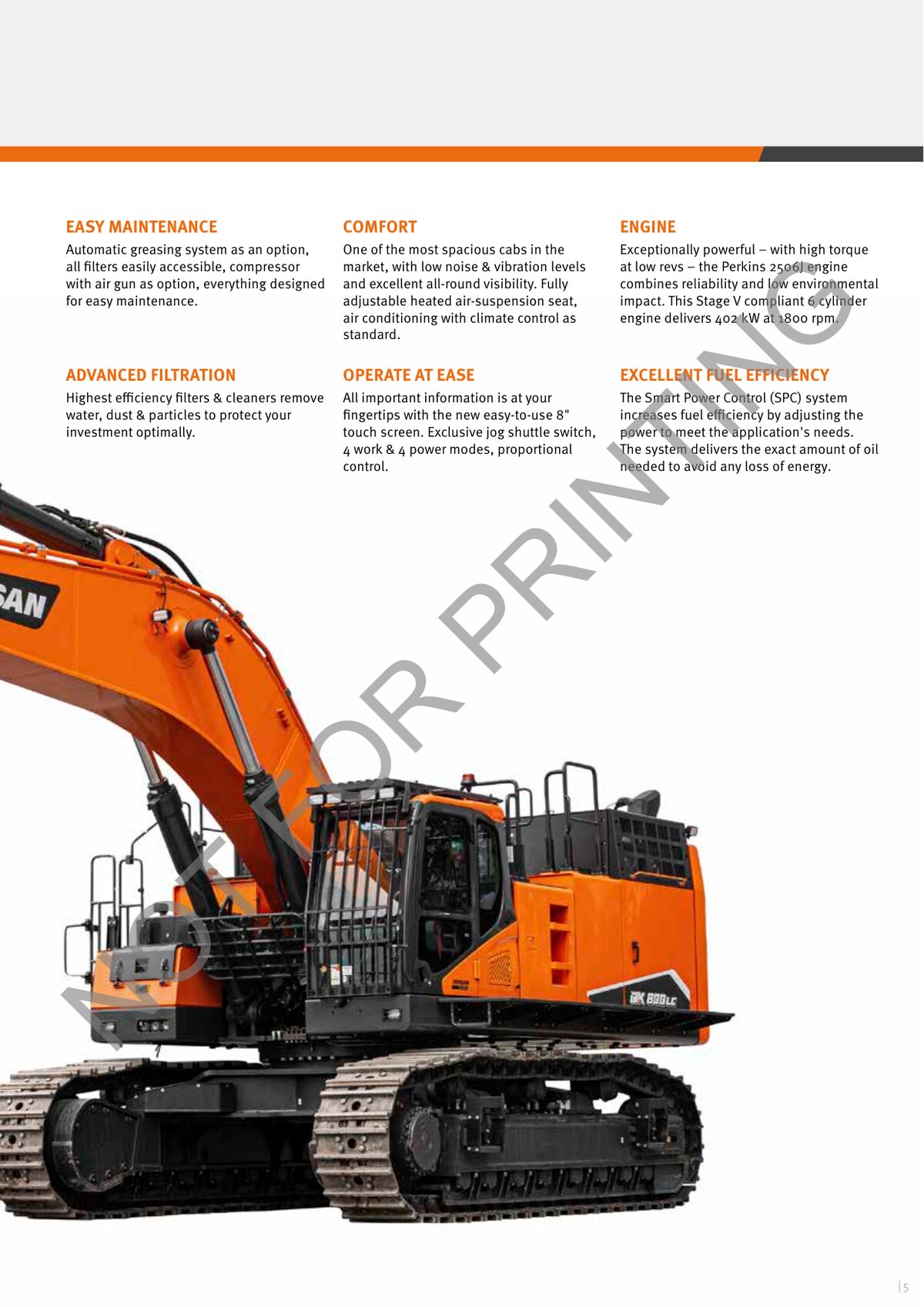 Усилия копания DX800LC